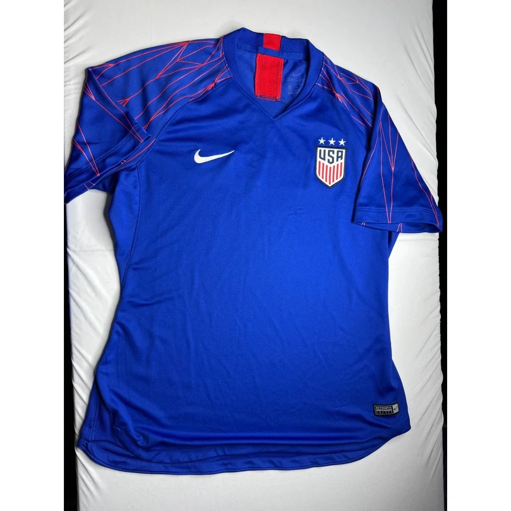 Nike USA Soccer National Team Jersey Blue Red Dri-FIT USWNT V-Neck Mens Large